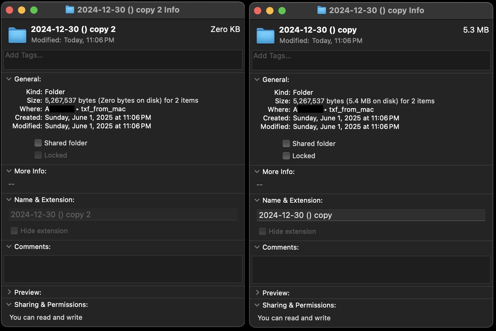 Get info copy 2 vs copy