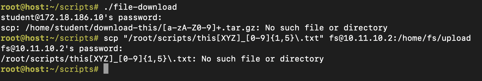 Error messages
