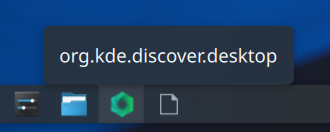 CachyOS Discover Store icon in taskbar