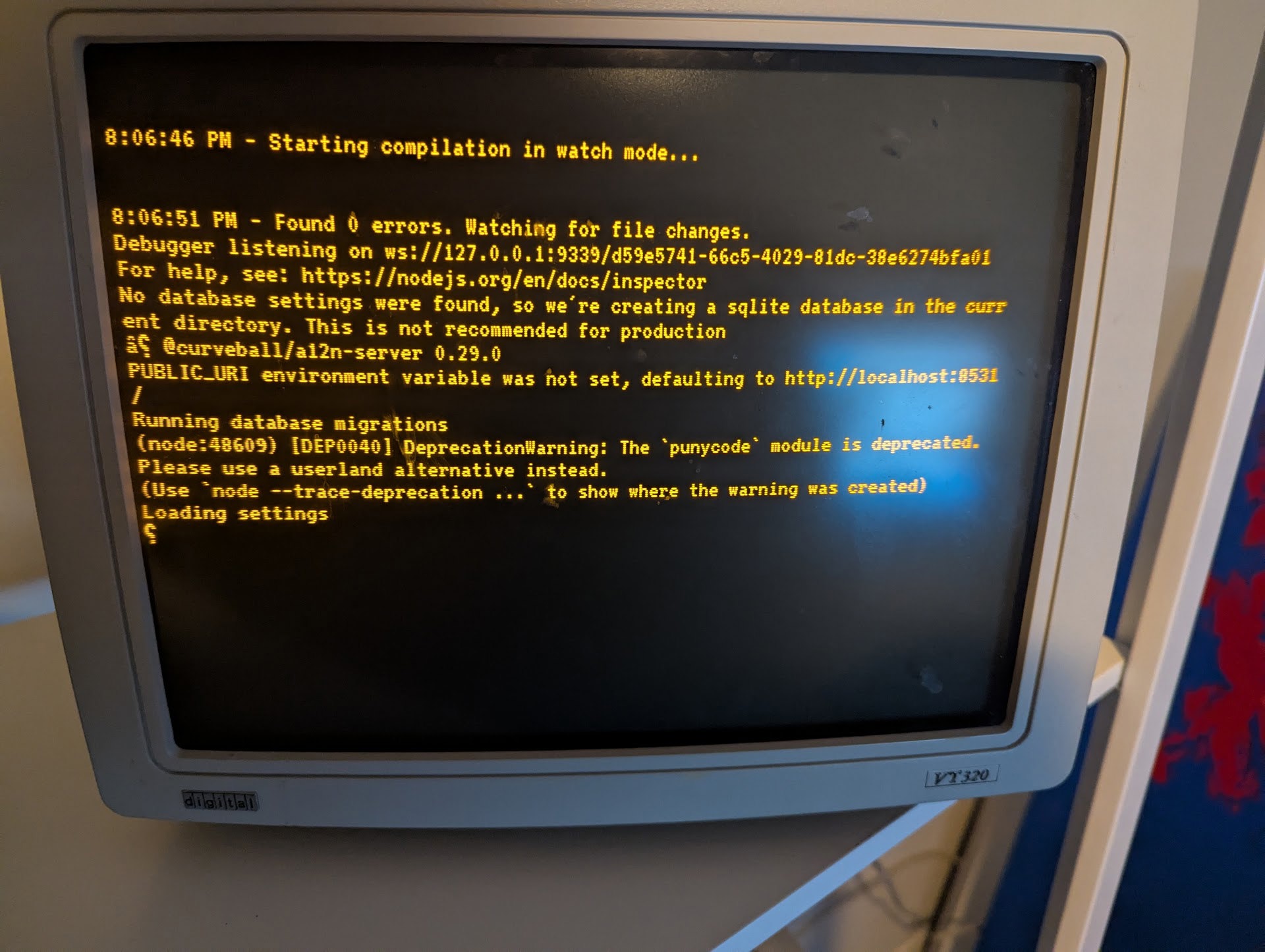 Picture of VT320 in crashed state