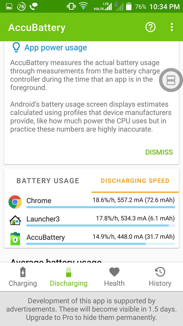 accubattery discharge speed apps wise usage screenshot