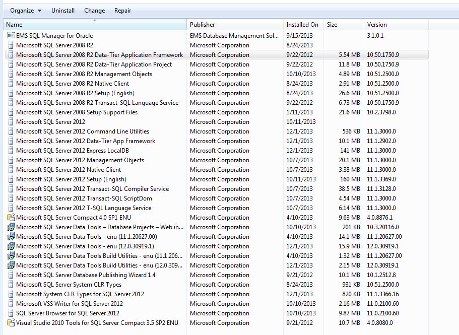 All SQL Server Installed