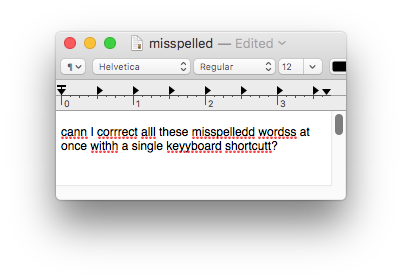 misspelled words in macOS document
