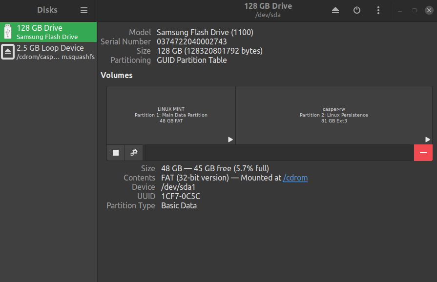 Disks Menu