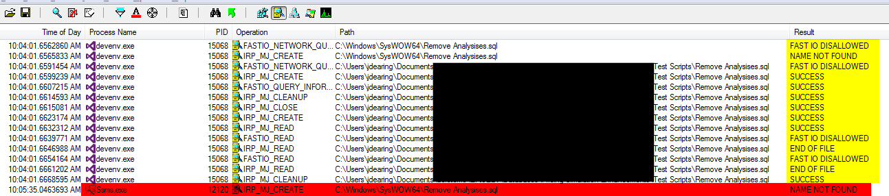 Annotated Procmon screenshot