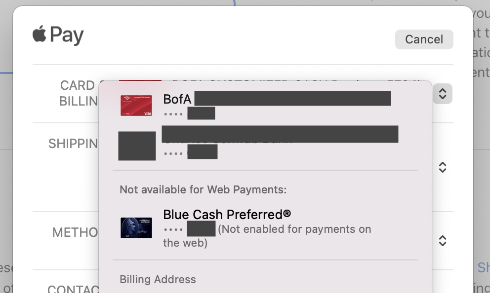 Apple Pay Not available for Web Payments: (Not enabled for payments on the web)