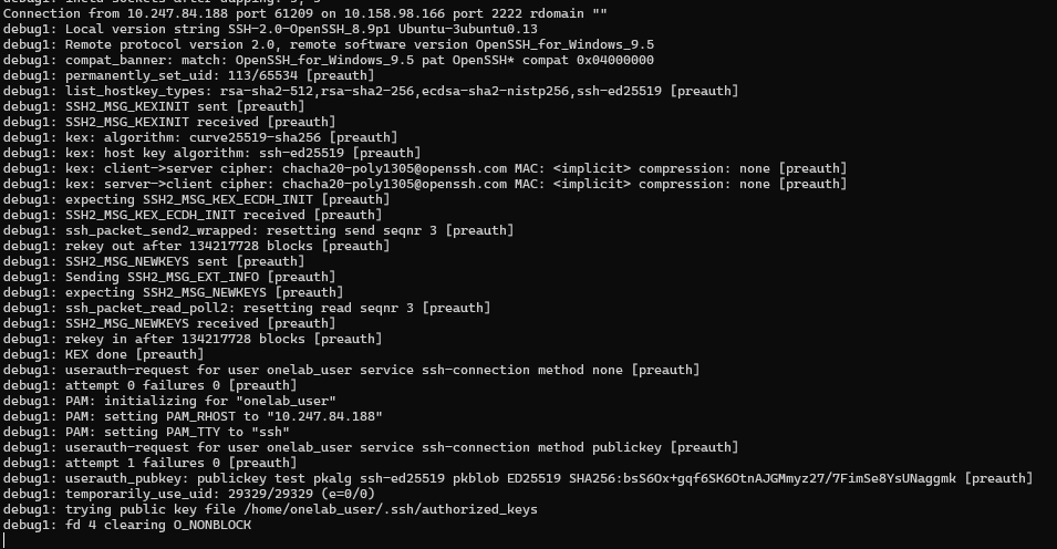 sshd 2222 log