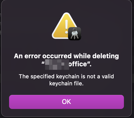 Invalid Keychain