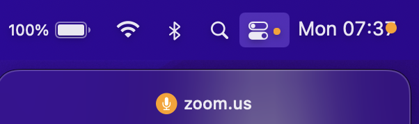orange dot in status bar from zoom.us