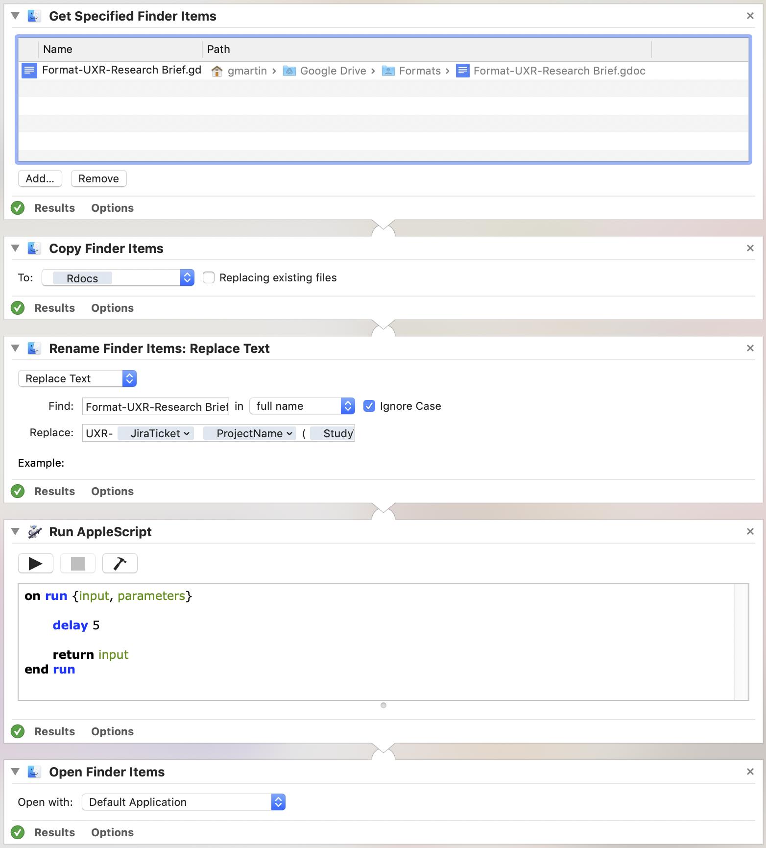 Automator copy rename open