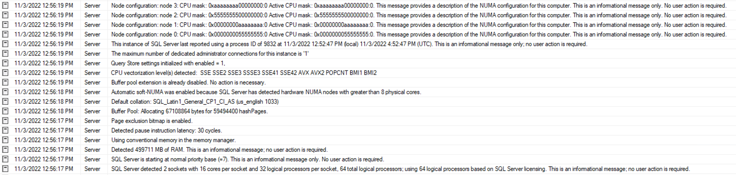 SQL Server error log