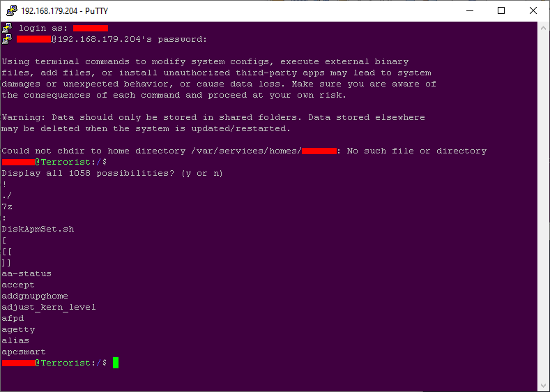 Screenshot 3, after entering 