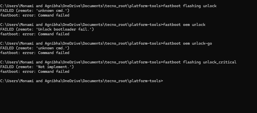 Original screenshot of terminal commands