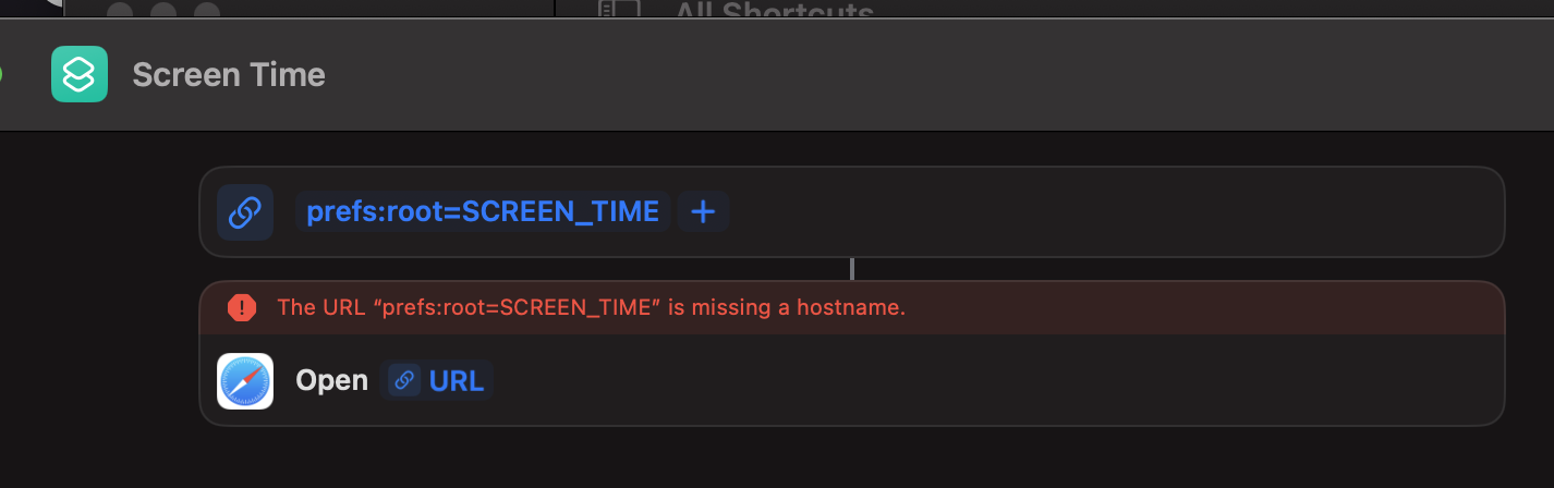 screen time error message