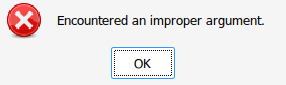 Encountered error