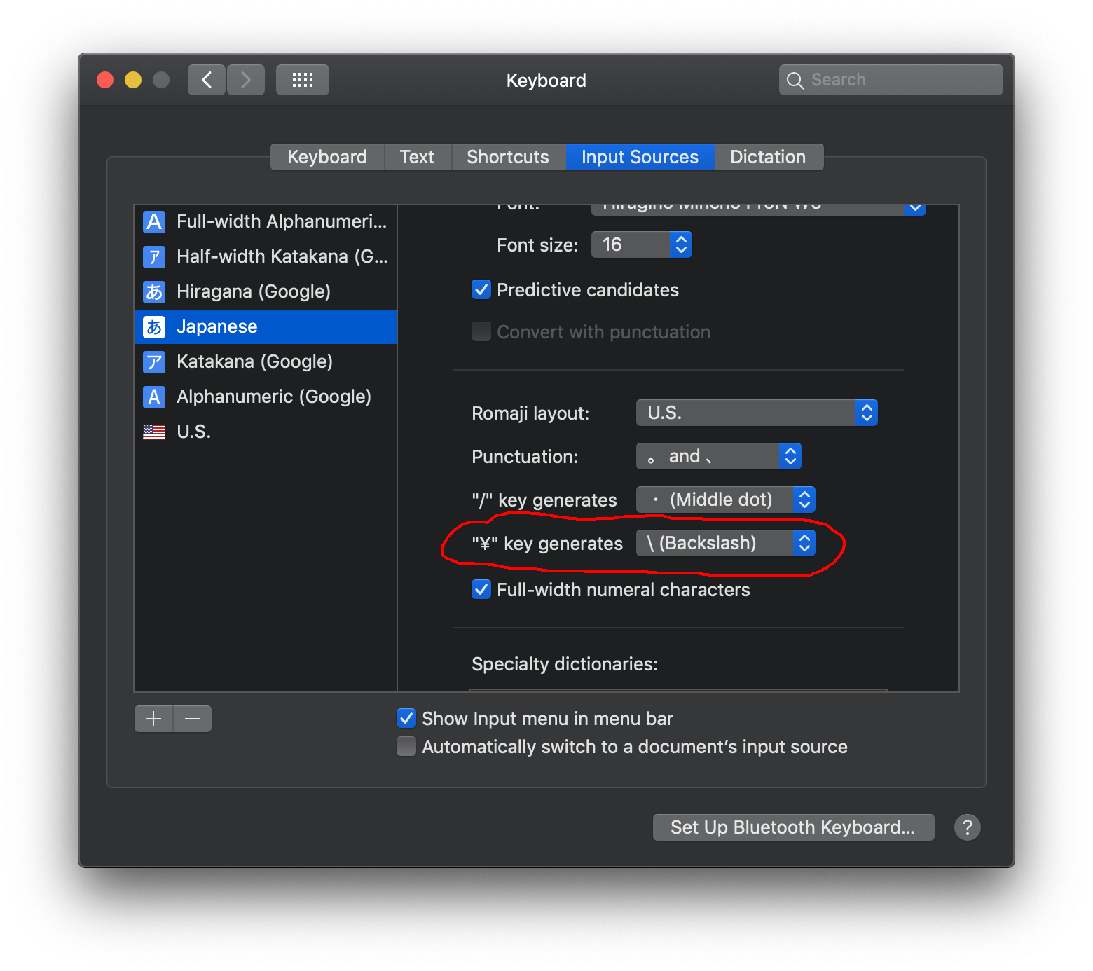 Apple Japanese IME settings