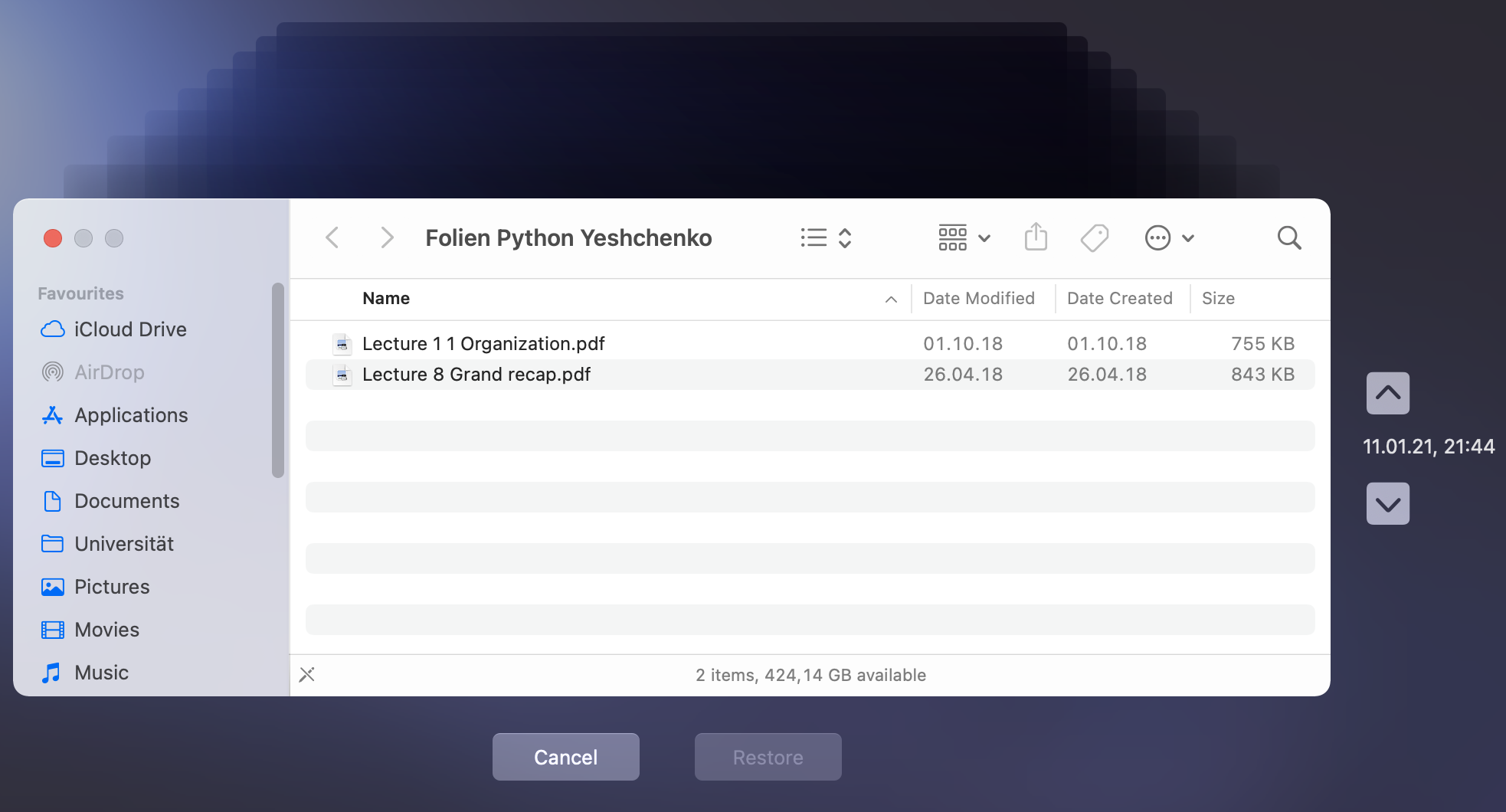 The same folder after 10.01.2021