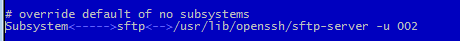 changed umask in sshd_config