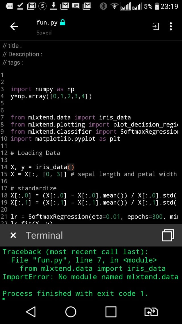 Dcoder app showing the error