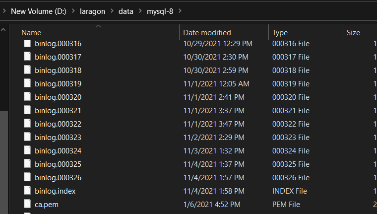 Mysql Binlog files