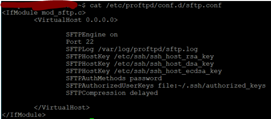 sftp.conf file in /etc/profptd/conf.d/