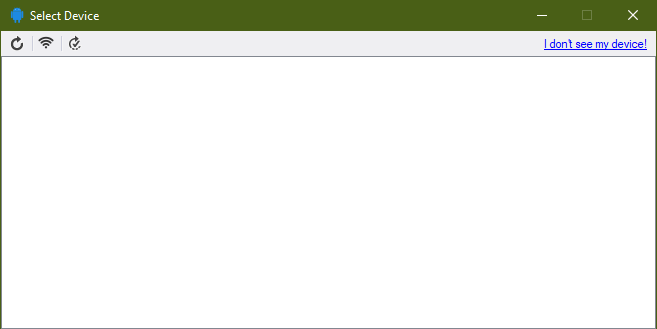 The Select Device menu