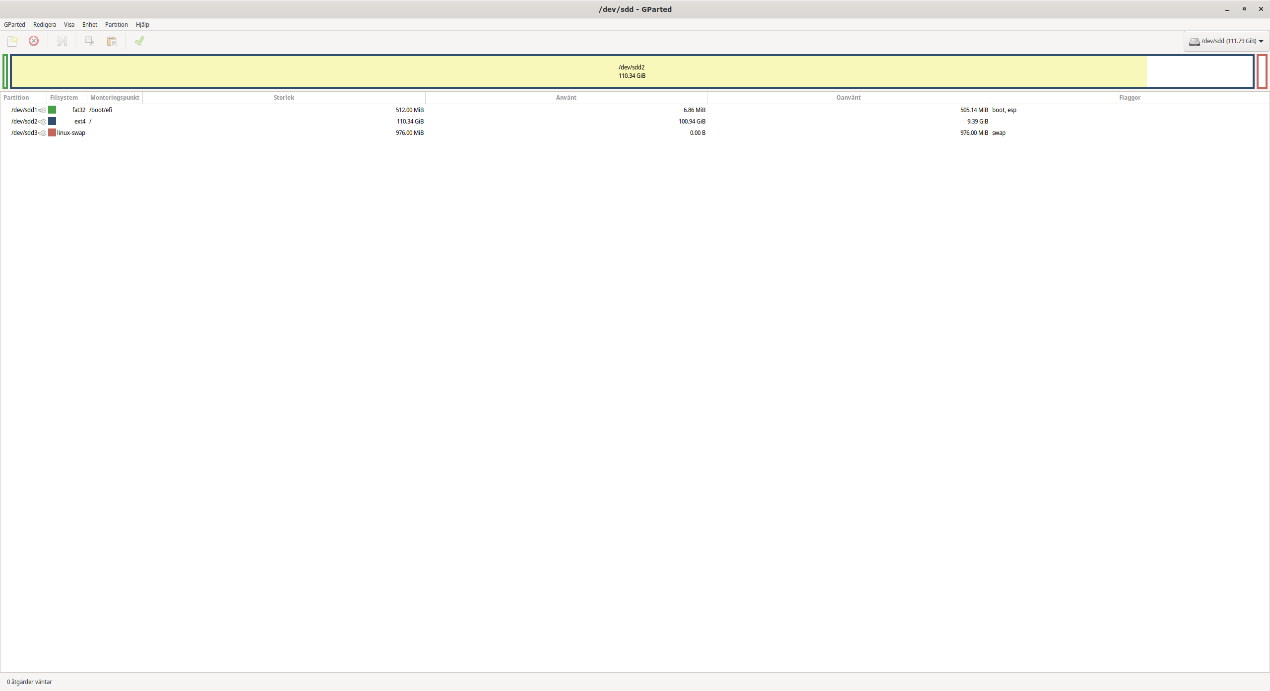 The image show my systemdrive in gparted