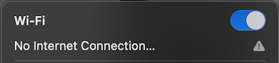 Wi-Fi information in Control Center displaying 