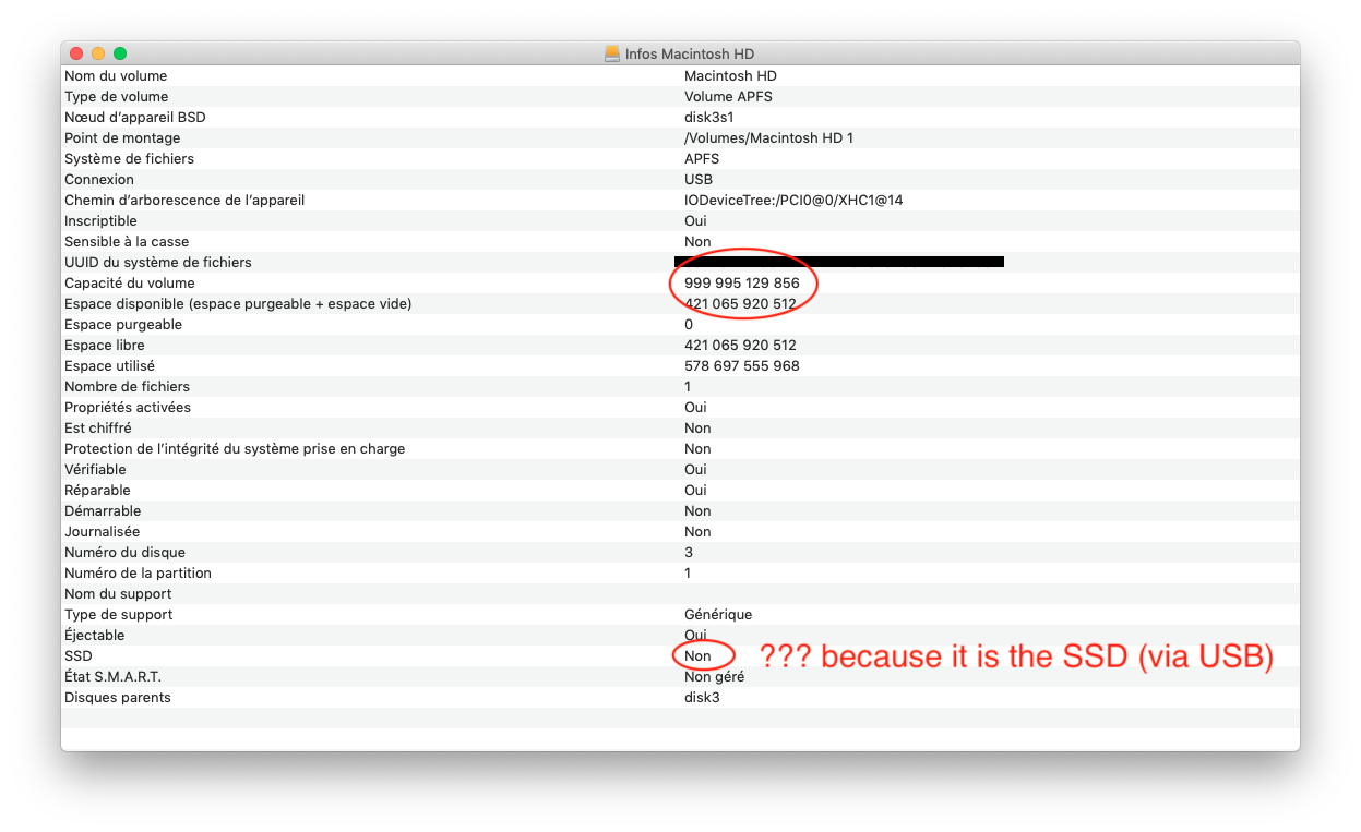 Disk Utility - SSD details