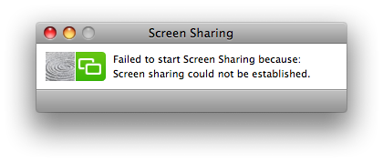 Failed to start screen sharing because: screen sharing could not be established
