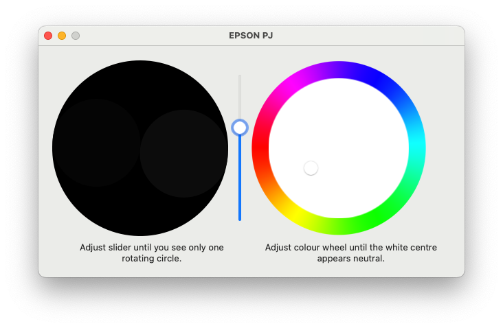 projector color settings