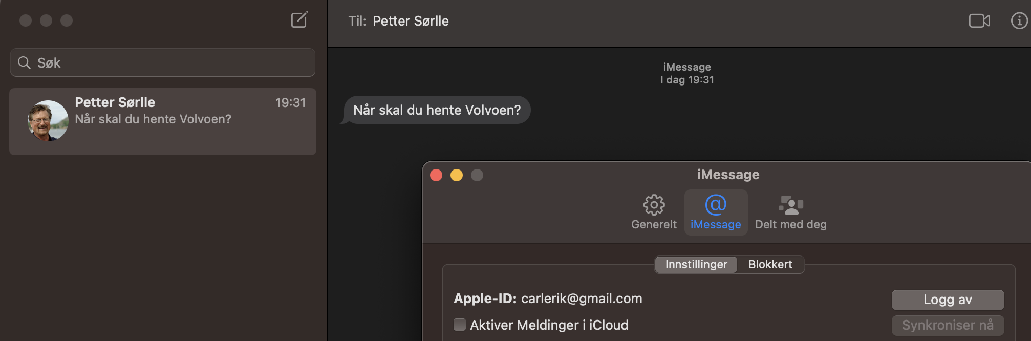 dialogue showing in imessage