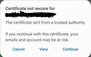 Certificate Not Secure screenshot