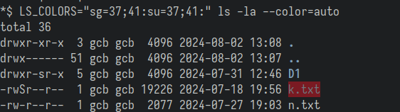ls not showing color for g+s