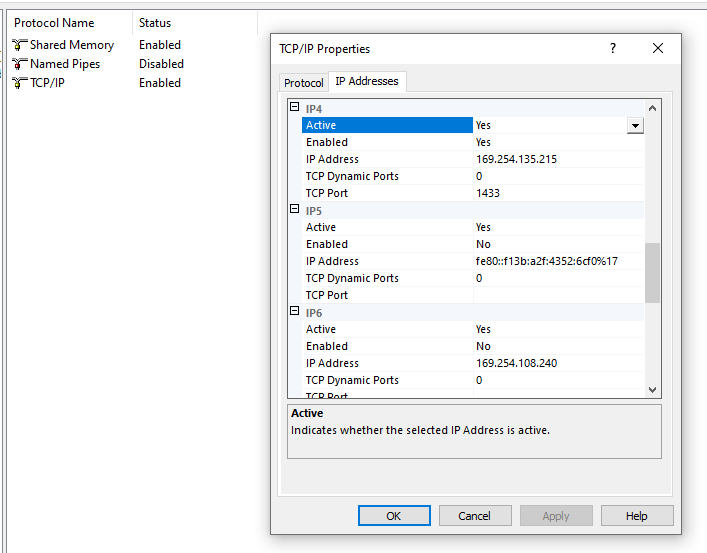SQL Server Configuration Manager - SQL Server Network Configuration