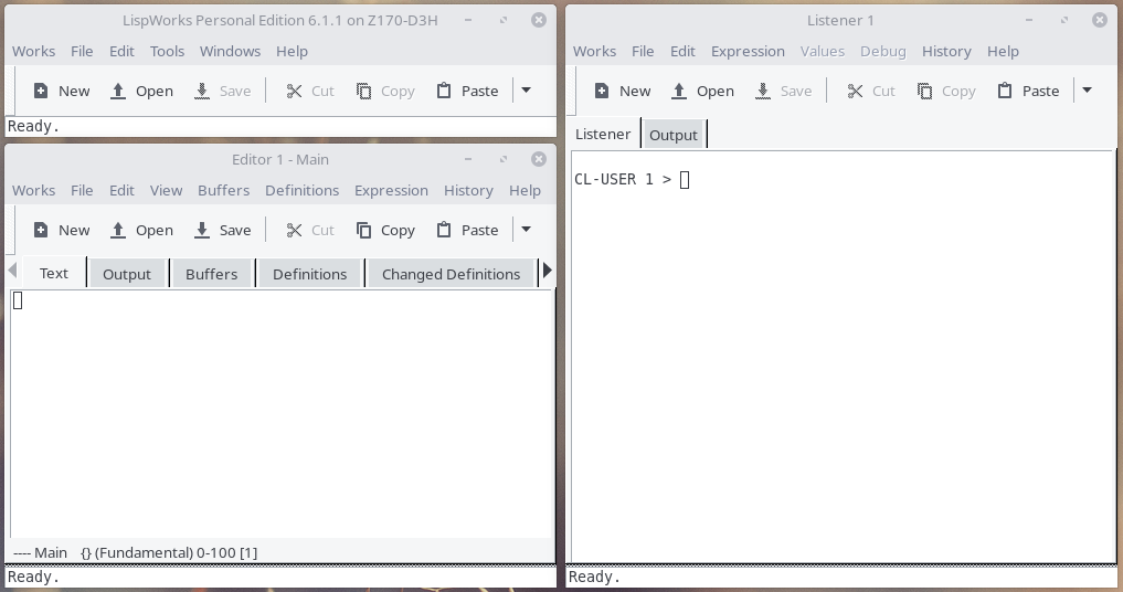 LispWorks PE with default gtk theme