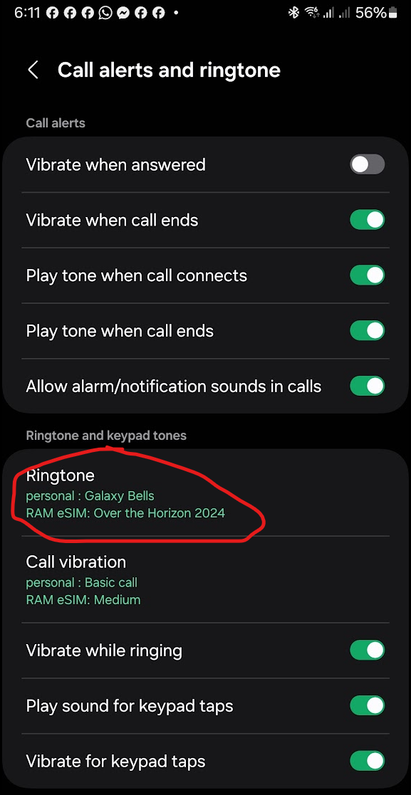 Dialer app settings