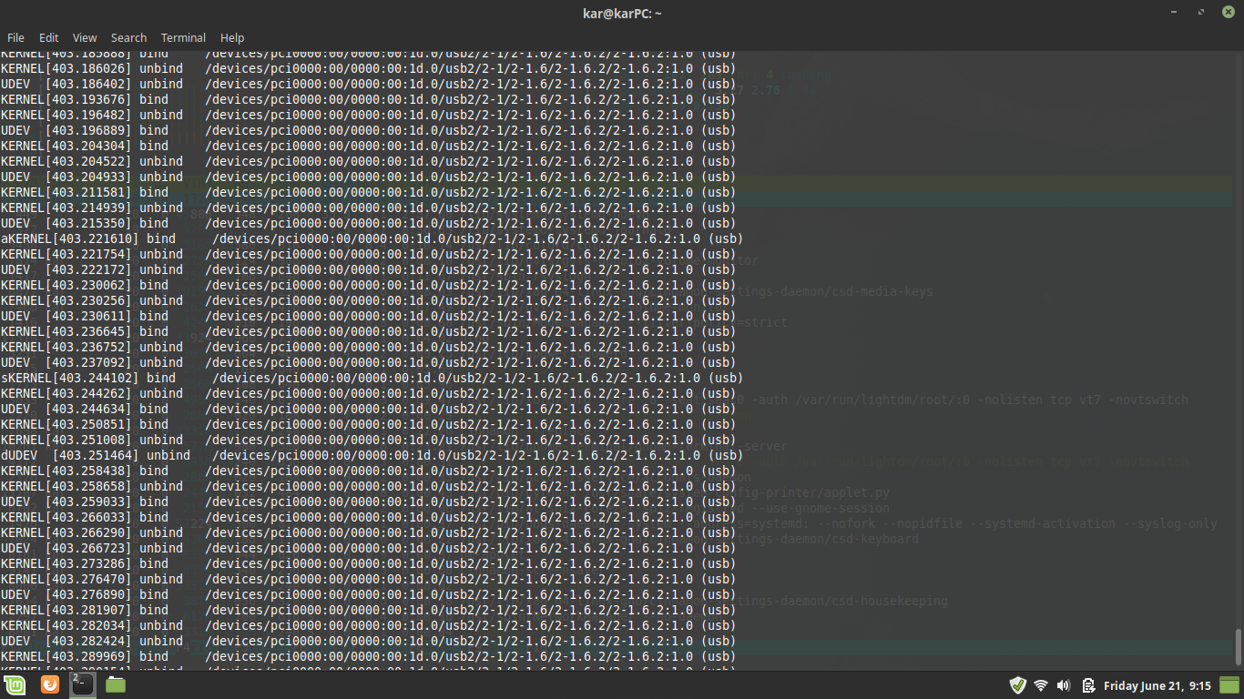 udevadm monitor output