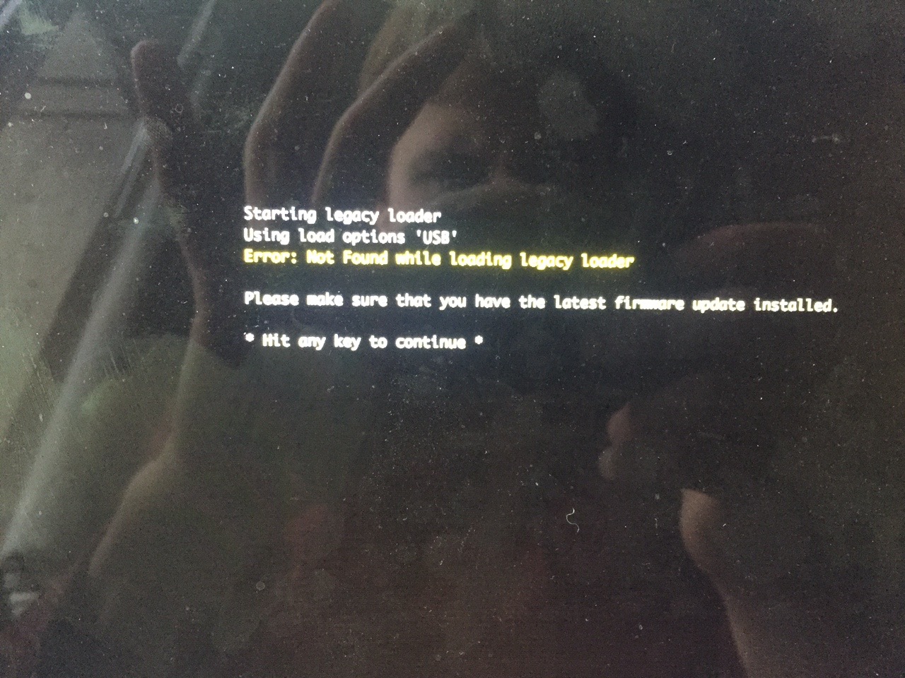 the dark screen