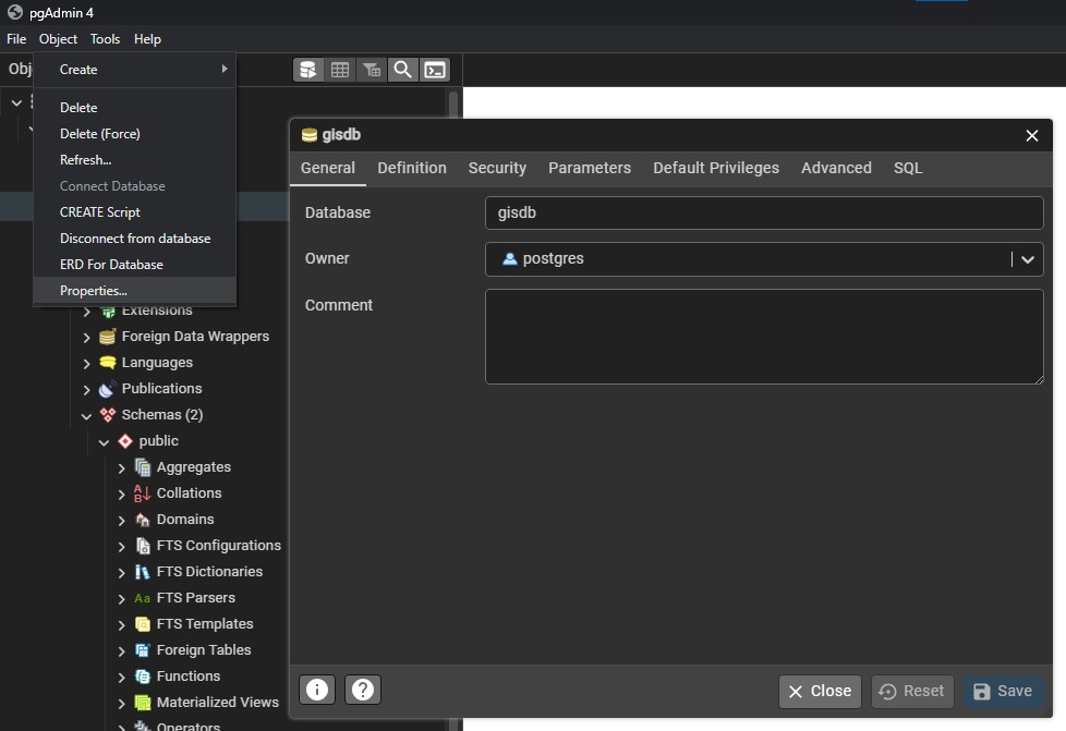 PgAdmin screenshot
