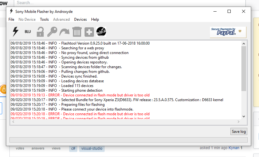Screenshot of Error