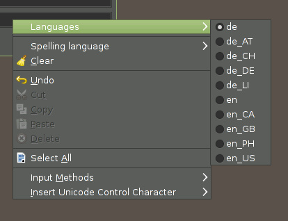 Available languages