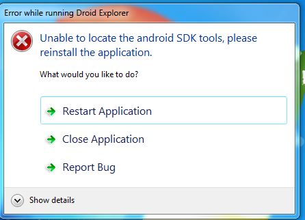 Unable to locate android SDK tools