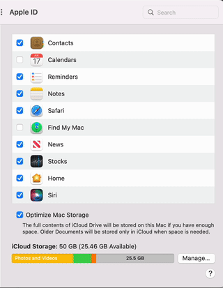 gif of enabling Find my mac failing