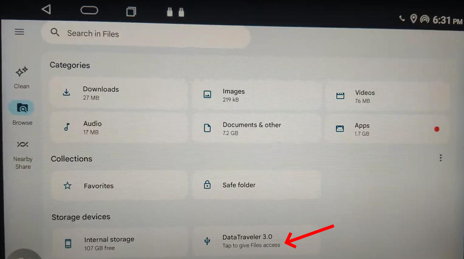 Tap to give File access