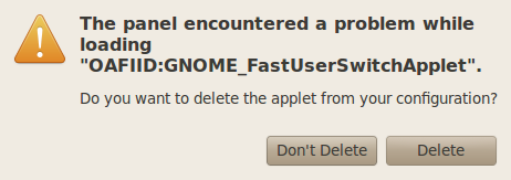The panel encountered a problem while loading 