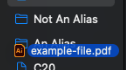 Trying to move a file into an alias' Finder favorites shortcut. No blue highlight indicating that the file can be moved there