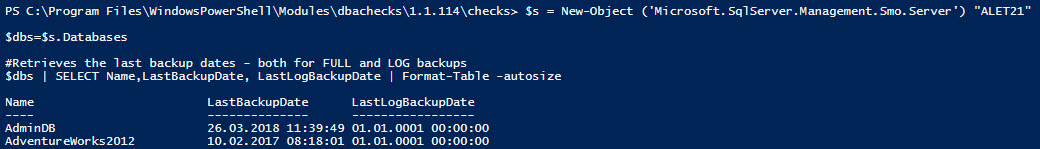 result PS command
