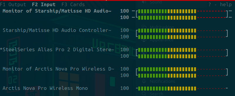 pulsemixer inputs