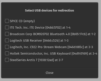 virt-manager choose usb